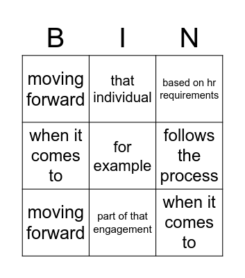 Steve Bingo Card