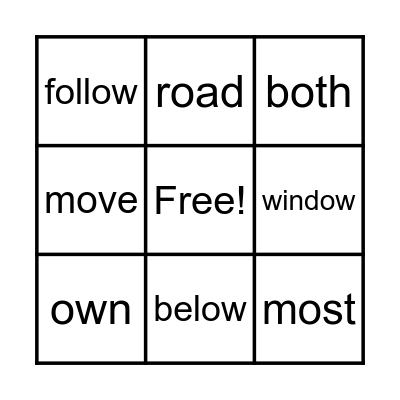 Module 5 Week 1 High Frequency Bingo Card