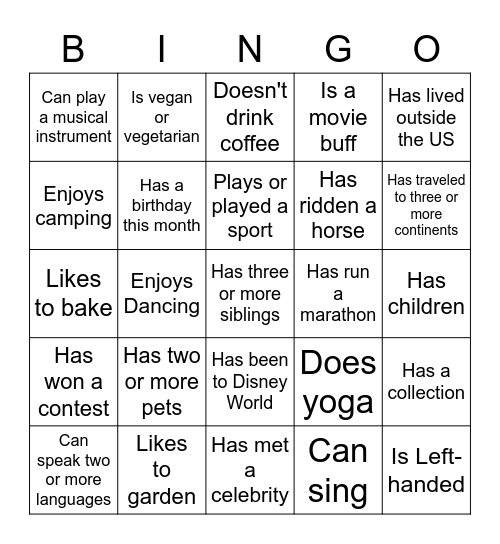 Bingo Card