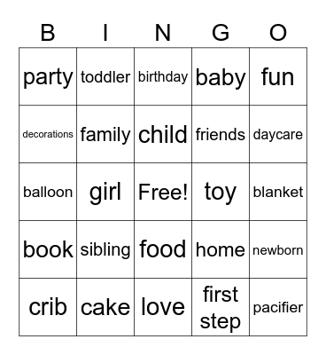 OH BABY BINGO Card
