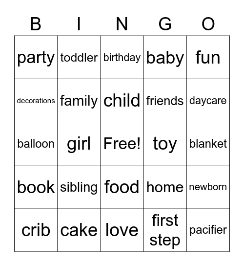 OH BABY BINGO Card