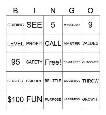 CITY BARBEQUE BINGO Card