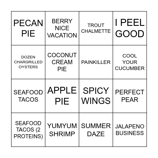 Bingo Card