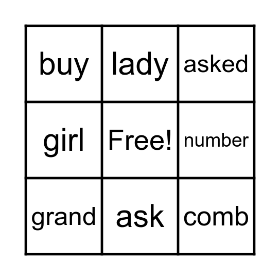 Module 4 Week 1 High Frequency Bingo Card