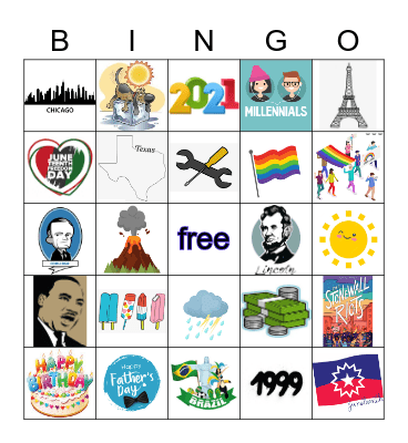 June Celebrations Bingo Card