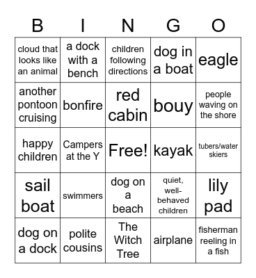 Pontoon Bingo! Bingo Card