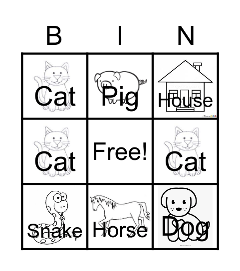 Color Me Bingo Card