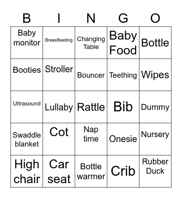 ROYAL BABY SHOWER BINGO Card