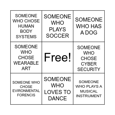Tech Trek People Scavenger Hunt Bingo Card