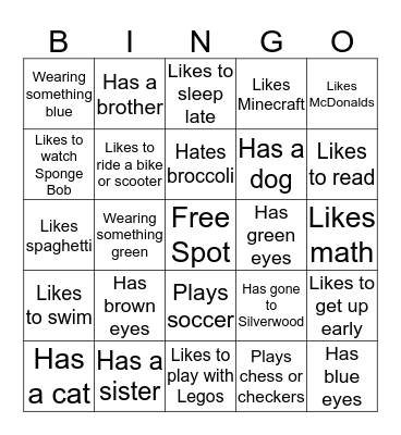 People Bingo Card