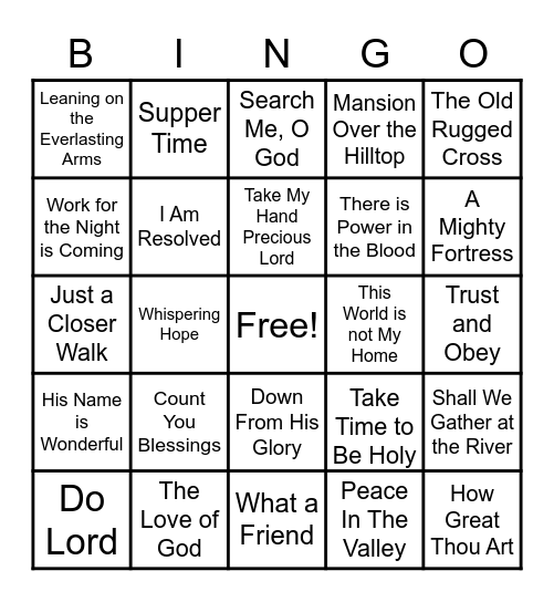 HYNMS of FAITH Bingo Card