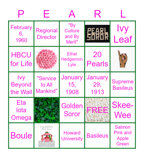 AKA 1908 Bingo Card