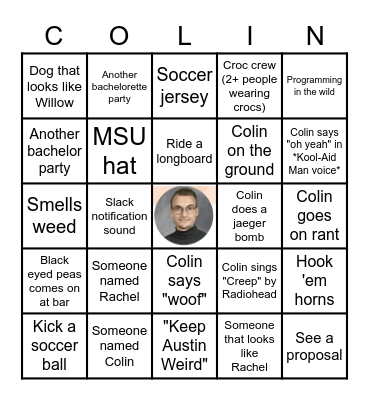 Bachelor Bingo Card