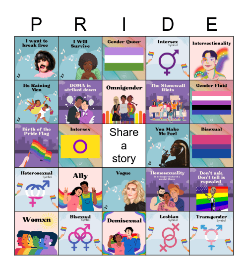 Pride Bingo Card