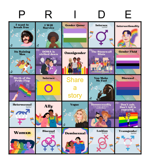 Pride Bingo Card