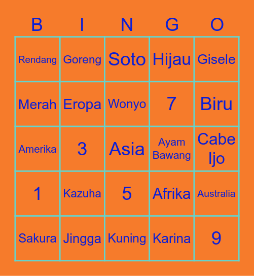 Bingo Pak Haji Bingo Card