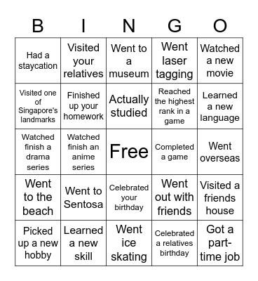 June Holidays Bingo Card