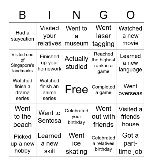 June Holidays Bingo Card