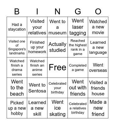 June Holidays Bingo Card