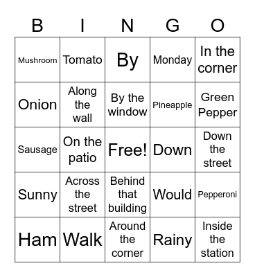 C4 Plus Lesson 12 Bingo Card