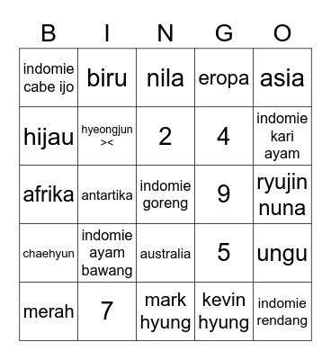 ryu nuna cottages Bingo Card