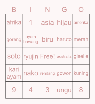 yabueki Bingo Card