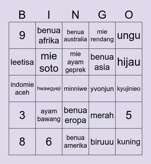 hwawgyeji's board! 💗 Bingo Card