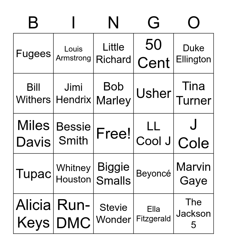 african-american-music-appreciation-month-bingo-card