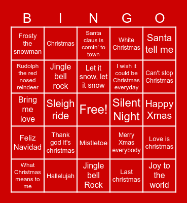 Kerstbingo Card