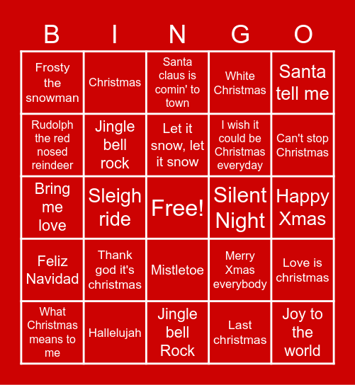 Kerstbingo Card