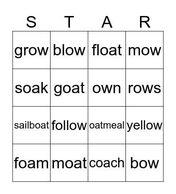 STAR Bingo Card