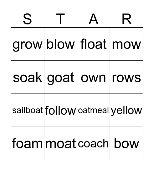 STAR Bingo Card