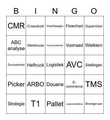 Logistiek Bingo Card