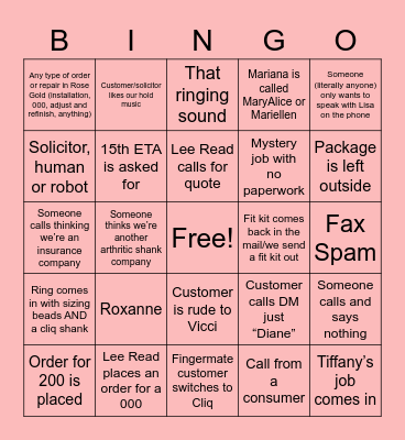 THE WINNING CARD Bingo Card