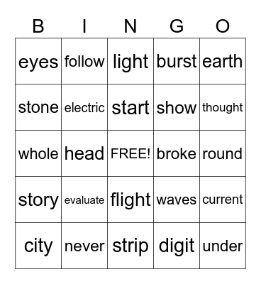 3RD GRADE Bingo Card