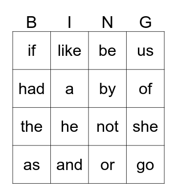Bingo Card