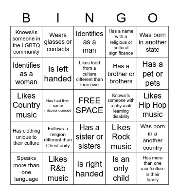 Diversity & Inclusion Bingo Card