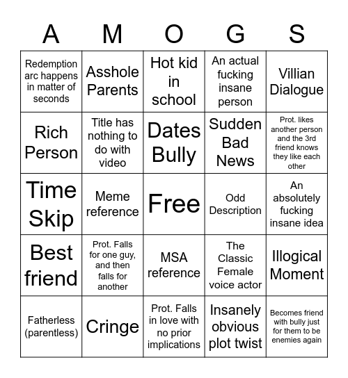 My Story Animated Bingo Card