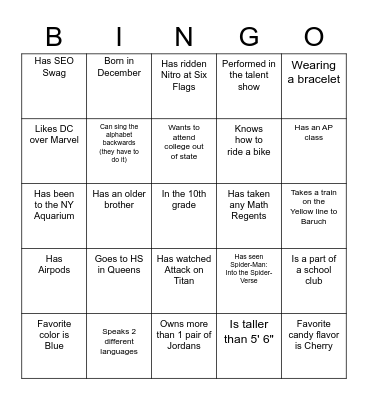 SEO Bingo Card