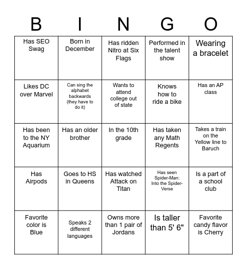 SEO Bingo Card