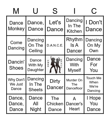 LET'S DANCE Bingo Card