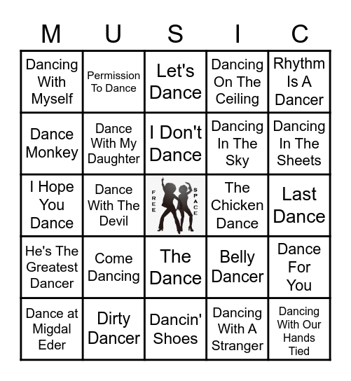 LET'S DANCE Bingo Card