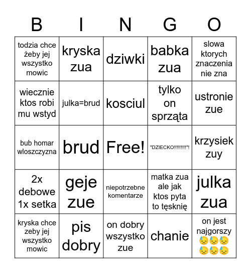 stary bingo Card