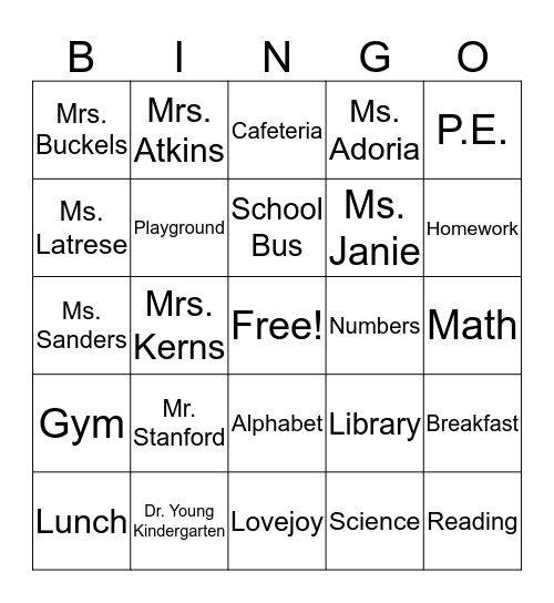 Lovejoy Bingo Card