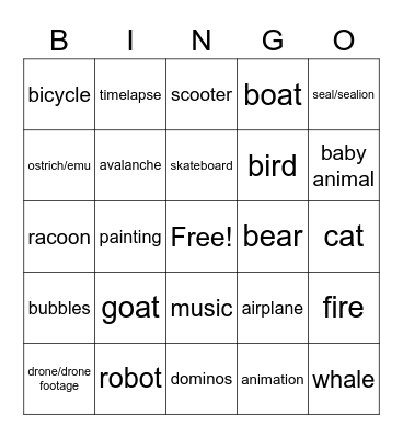 OSE Team Bingo Card