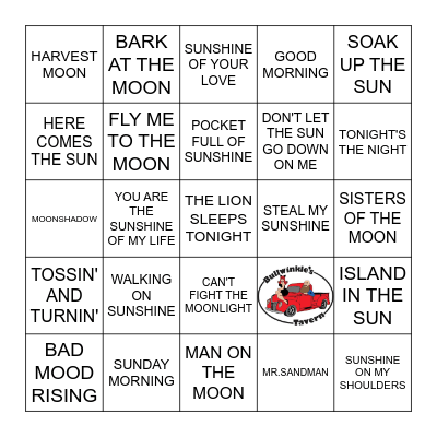 TODAY IS TONIGHT Bingo Card