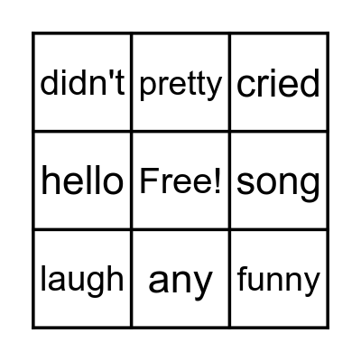 Module 6 Week 1 High Frequency Bingo Card