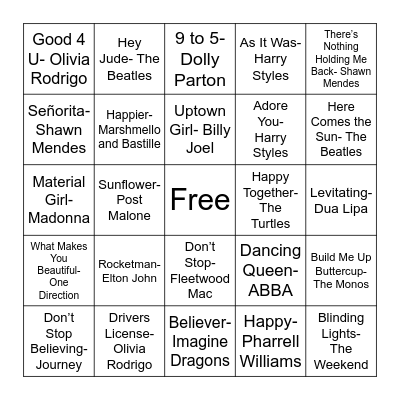 Camp UMLY Music Bingo Card