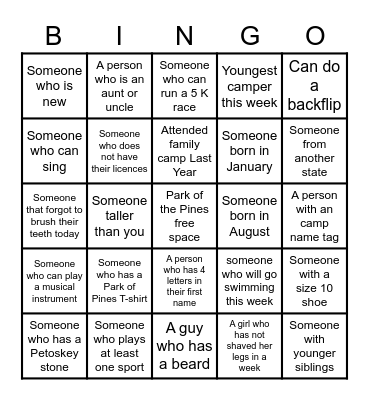 BINGO MIXER Bingo Card