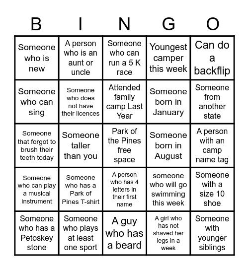 BINGO MIXER Bingo Card